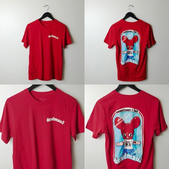 Deadmau5 T Shirt Red Small S Graphic Tee Adult Unisex Fit - Picture 10 of 15